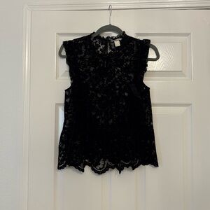 H&M Black Lace Sleeveless Blouse